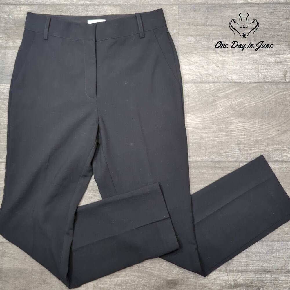 Nordstrom Straight Leg Dress Pants Black Flat Front Career NWT Size 4